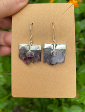 Load image into Gallery viewer, Sterling Silver Raw Amethyst With Faceted Amethyst Earrings
