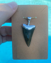 Load image into Gallery viewer, Megladon Tooth Pendant .925 Sterling Silver
