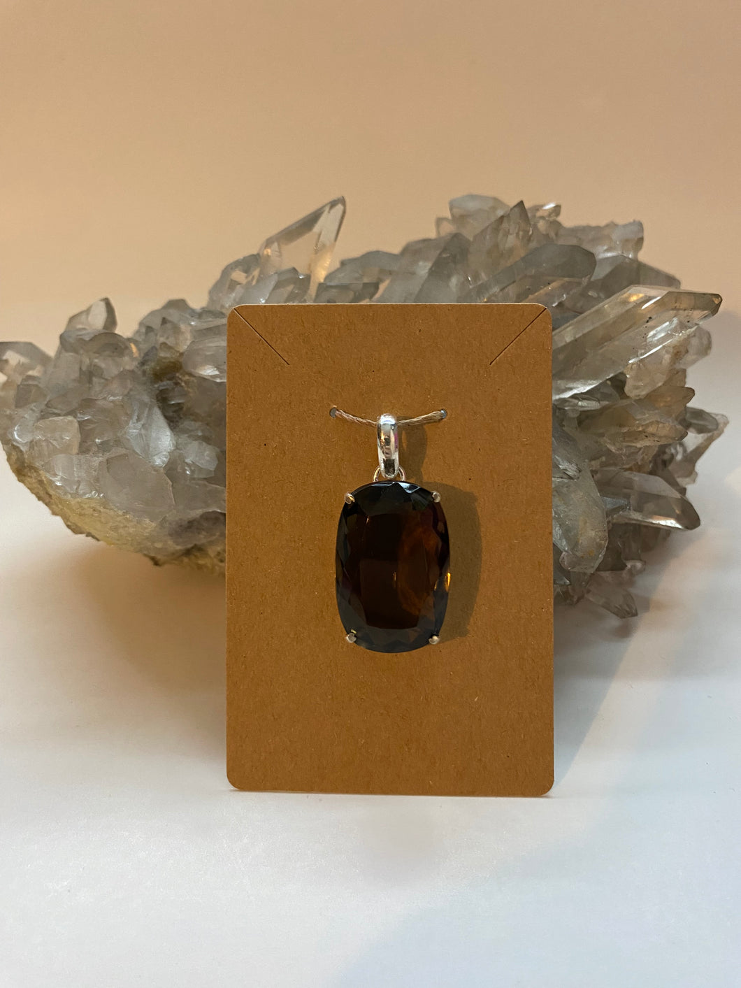 Smoky Quartz Pendant .925 Sterling Silver