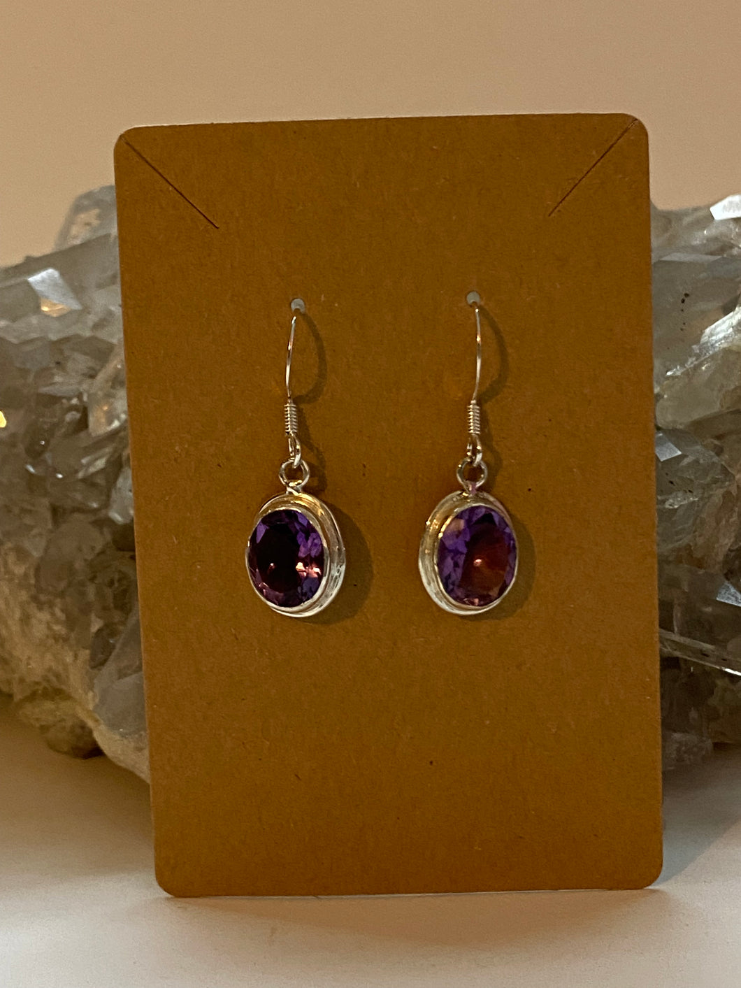 Amethyst Earrings .925 Sterling Silver