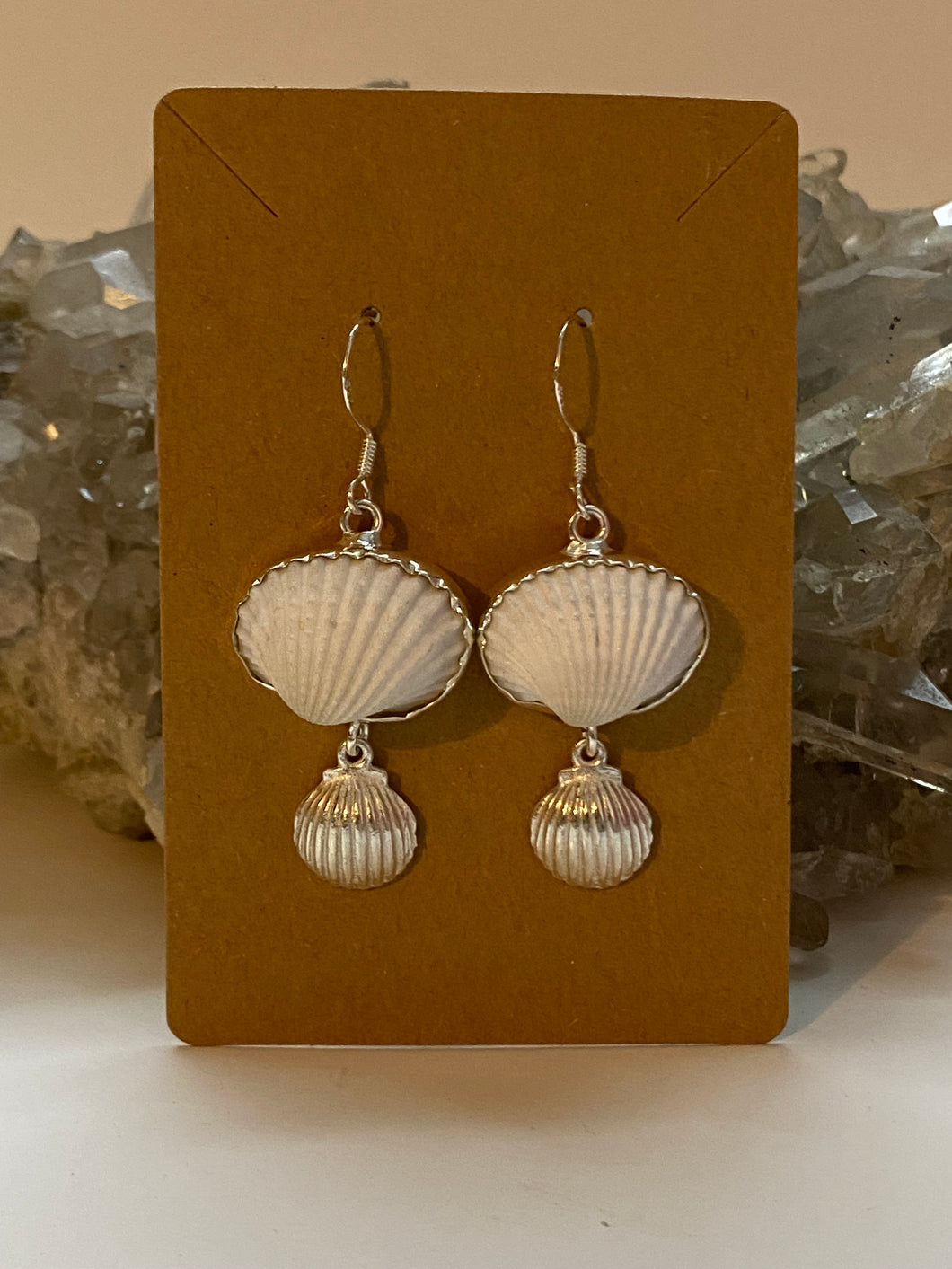 Seashell Earrings .925 Sterling Silver