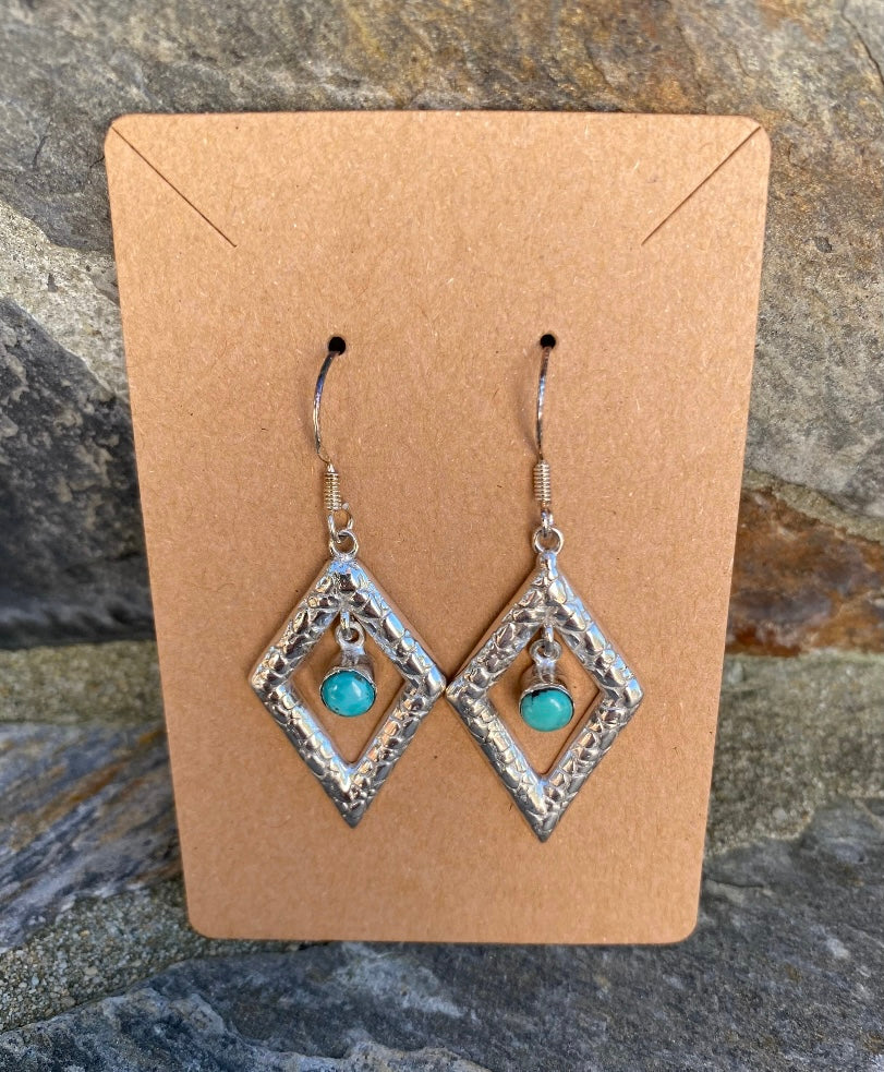 Turquoise Earrings .925 Sterling Silver