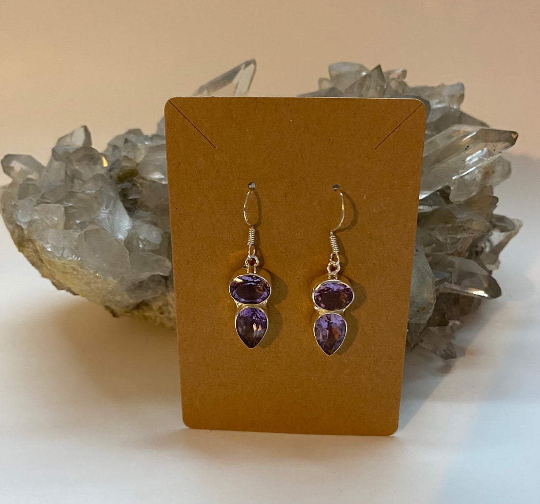 Amethyst Earrings .925 Sterling Silver
