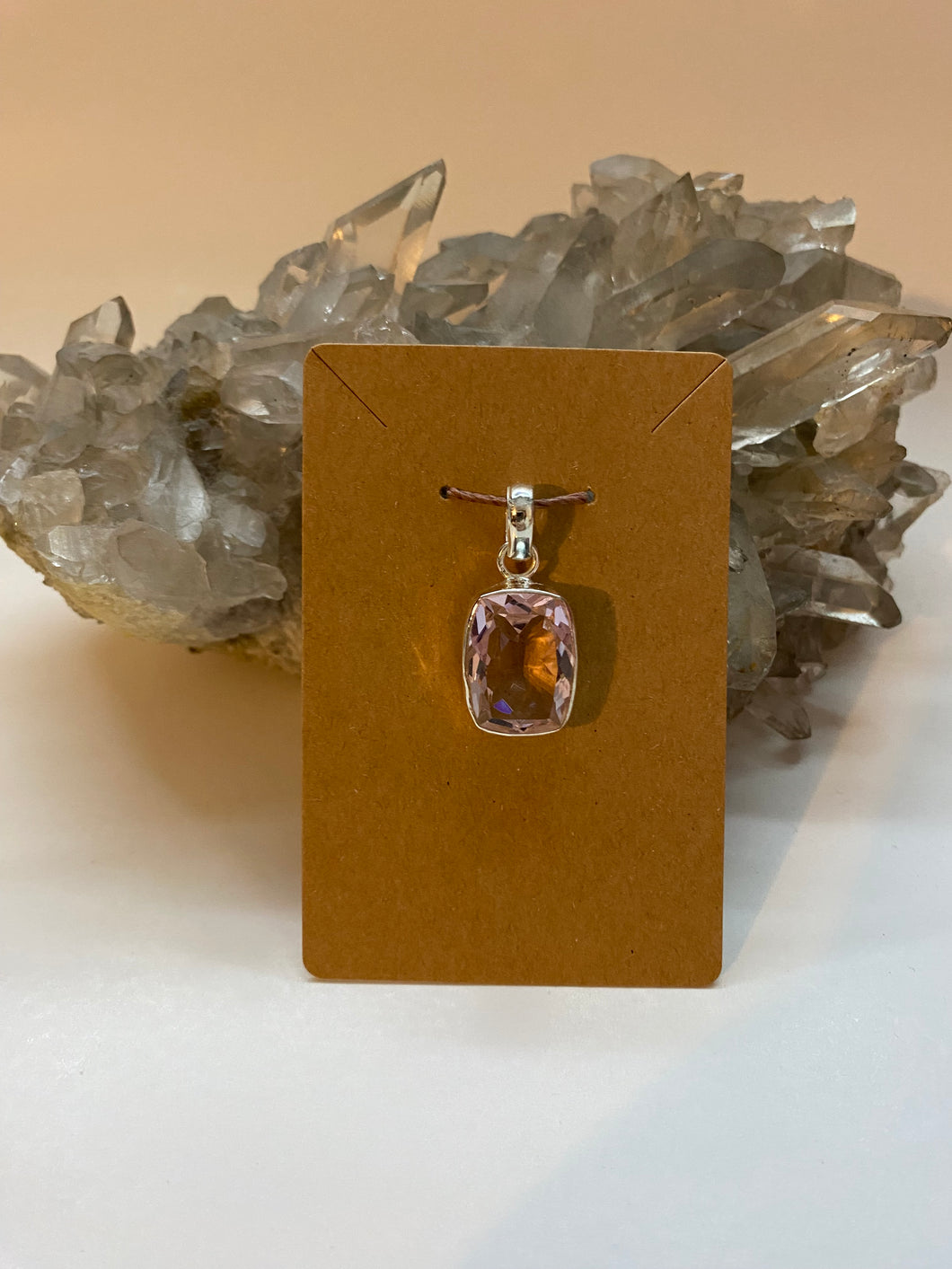 Rose Quartz Pendant .925 Sterling Silver