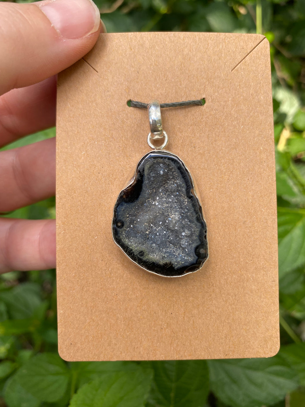 Sterling Silver Geode Agate Pendant