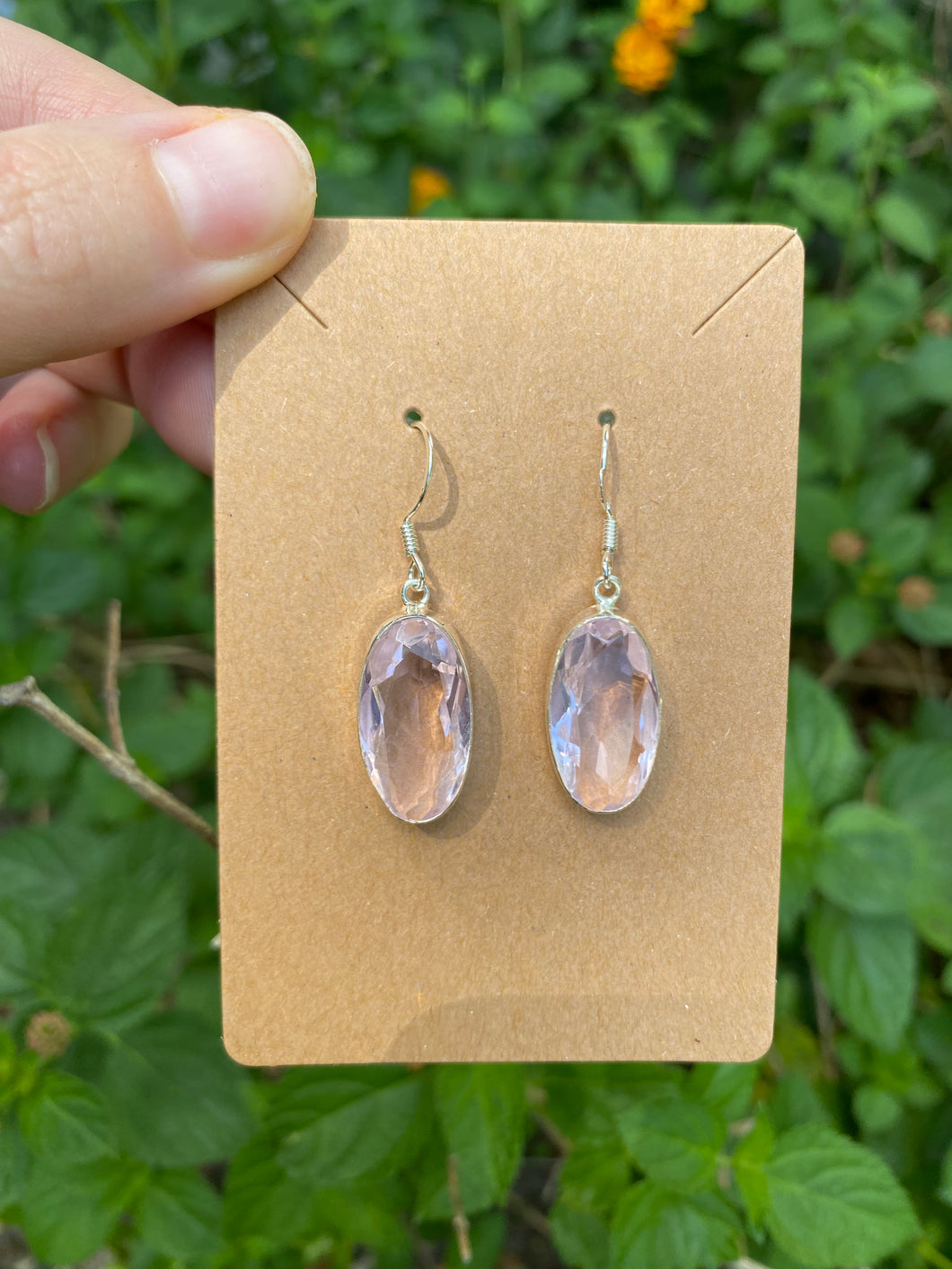 Sterling Silver Rose Quartz Earrings