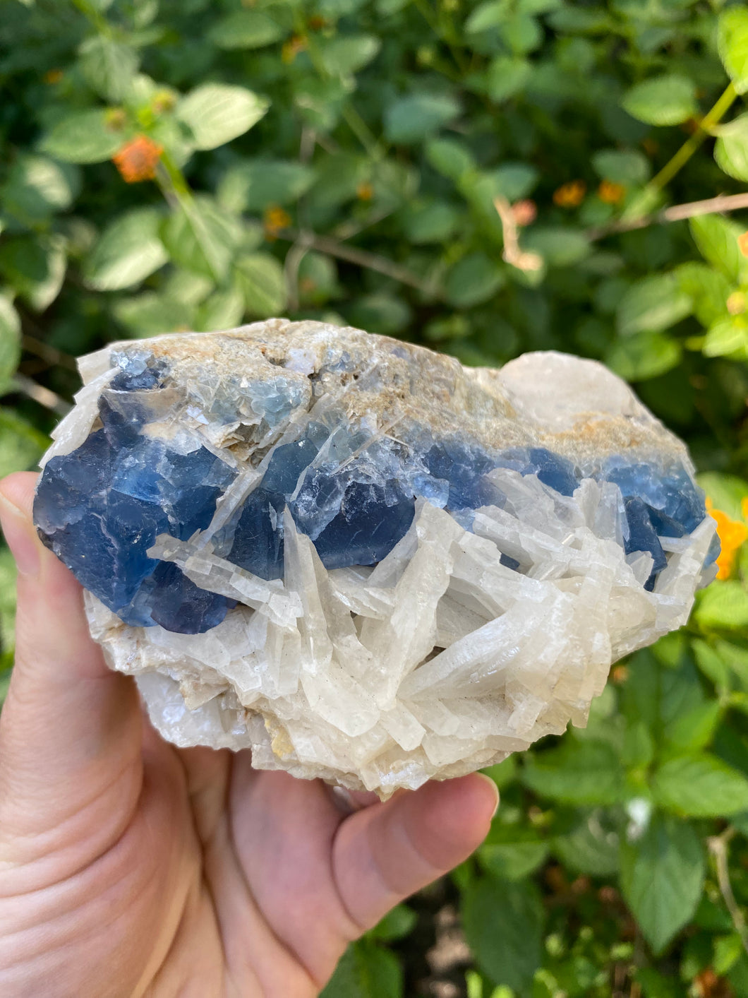 Blue Fluorite With Barite