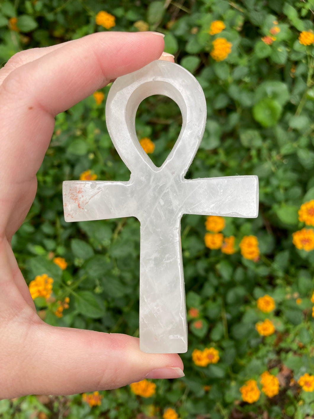 Egyptian Quartz Ankh With Hematoid Inclusion