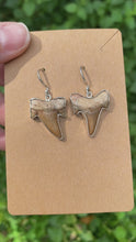 Load and play video in Gallery viewer, Sterling Silver Otodus Shark Tooth Earrings
