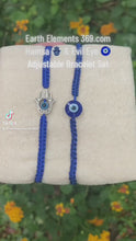 Load and play video in Gallery viewer, Adjustable Hamsa &amp; Evil Eye Bracelet Set
