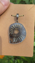 Load and play video in Gallery viewer, Sterling Silver Ammonite Fossil Pendant
