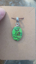 Load and play video in Gallery viewer, Green Copper Turquoise .925 Sterling Silver Pendant
