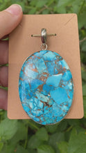 Load and play video in Gallery viewer, Turquoise With Copper Sterling Silver Pendant
