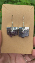 Load and play video in Gallery viewer, Sterling Silver Raw Amethyst With Faceted Amethyst Earrings
