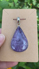 Load and play video in Gallery viewer, Sterling Silver Charoite Pendant
