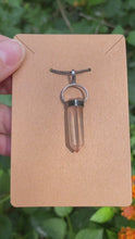 Load and play video in Gallery viewer, Sterling Silver Pink Lemurian Quartz Pendant
