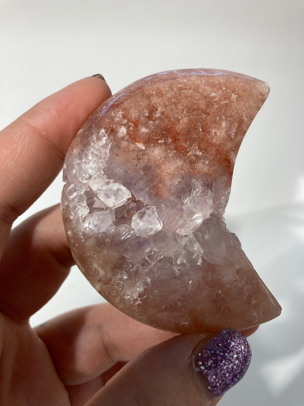 Pink Amethyst Crescent Moon