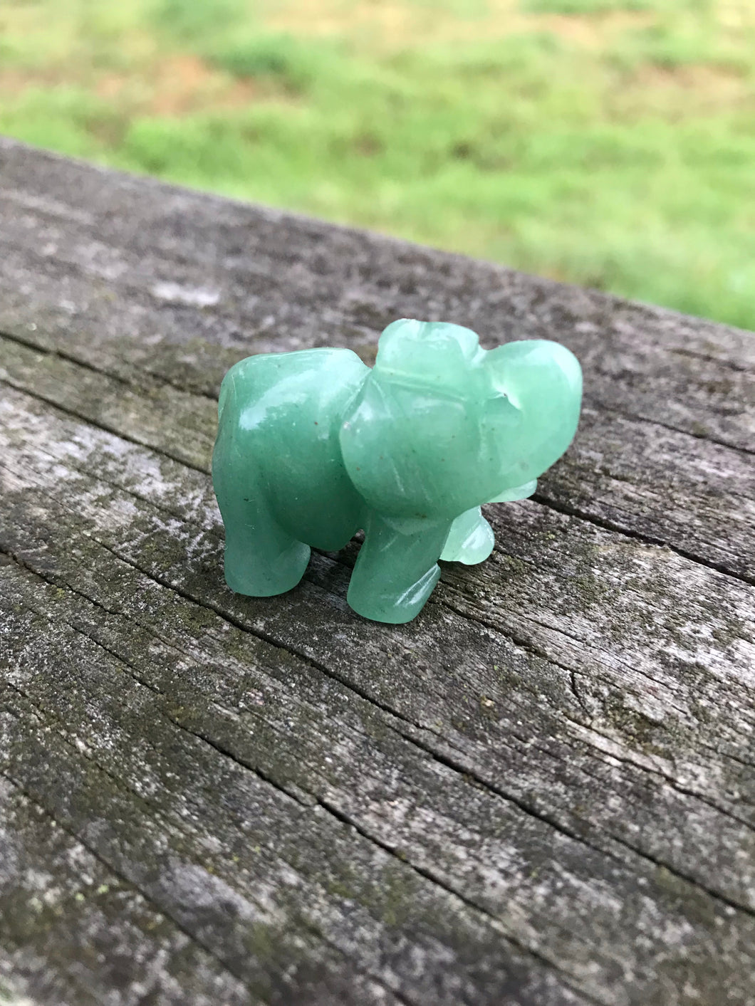 Aventurine Elephant Carving