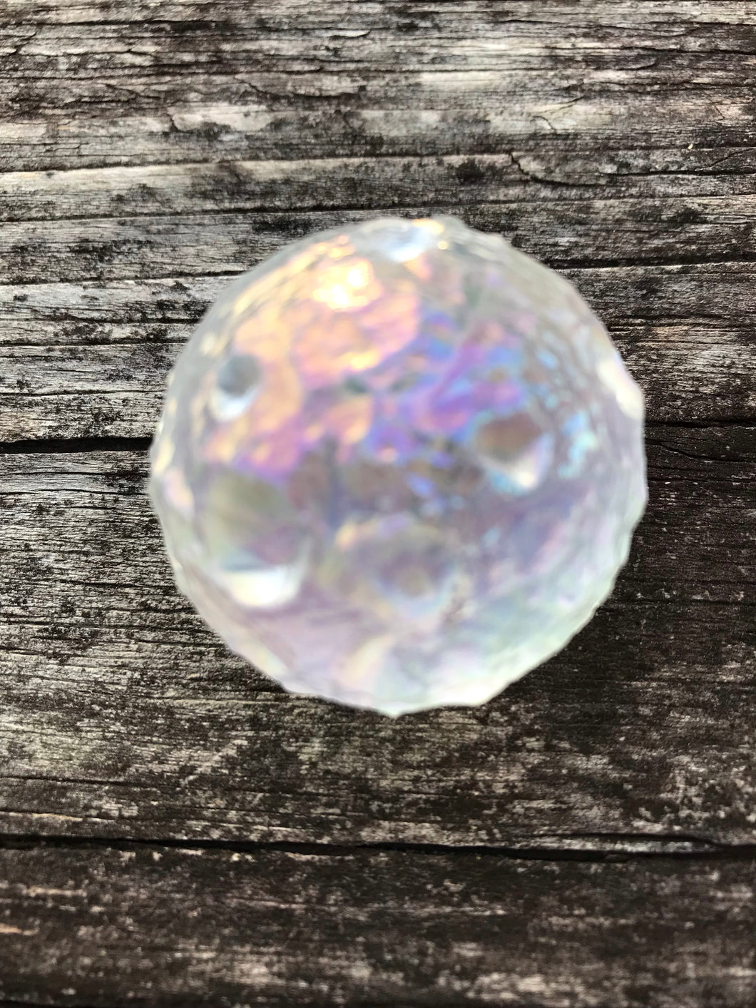 White Rainbow Aura Quartz Moon