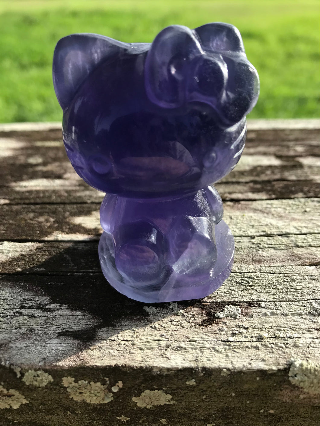 Purple Fluorite Hello Kitty