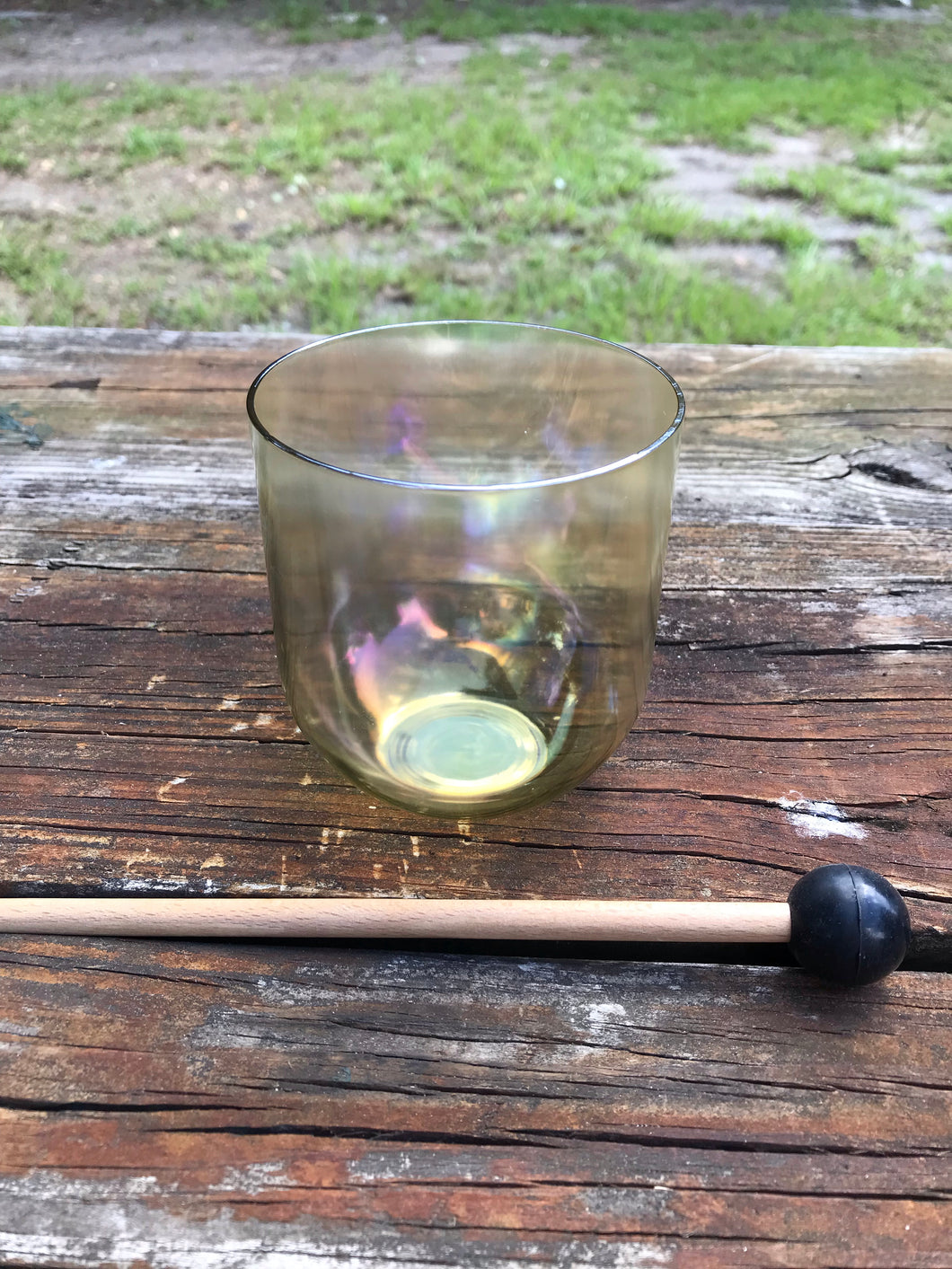 Singing Bowl Yellow Glass