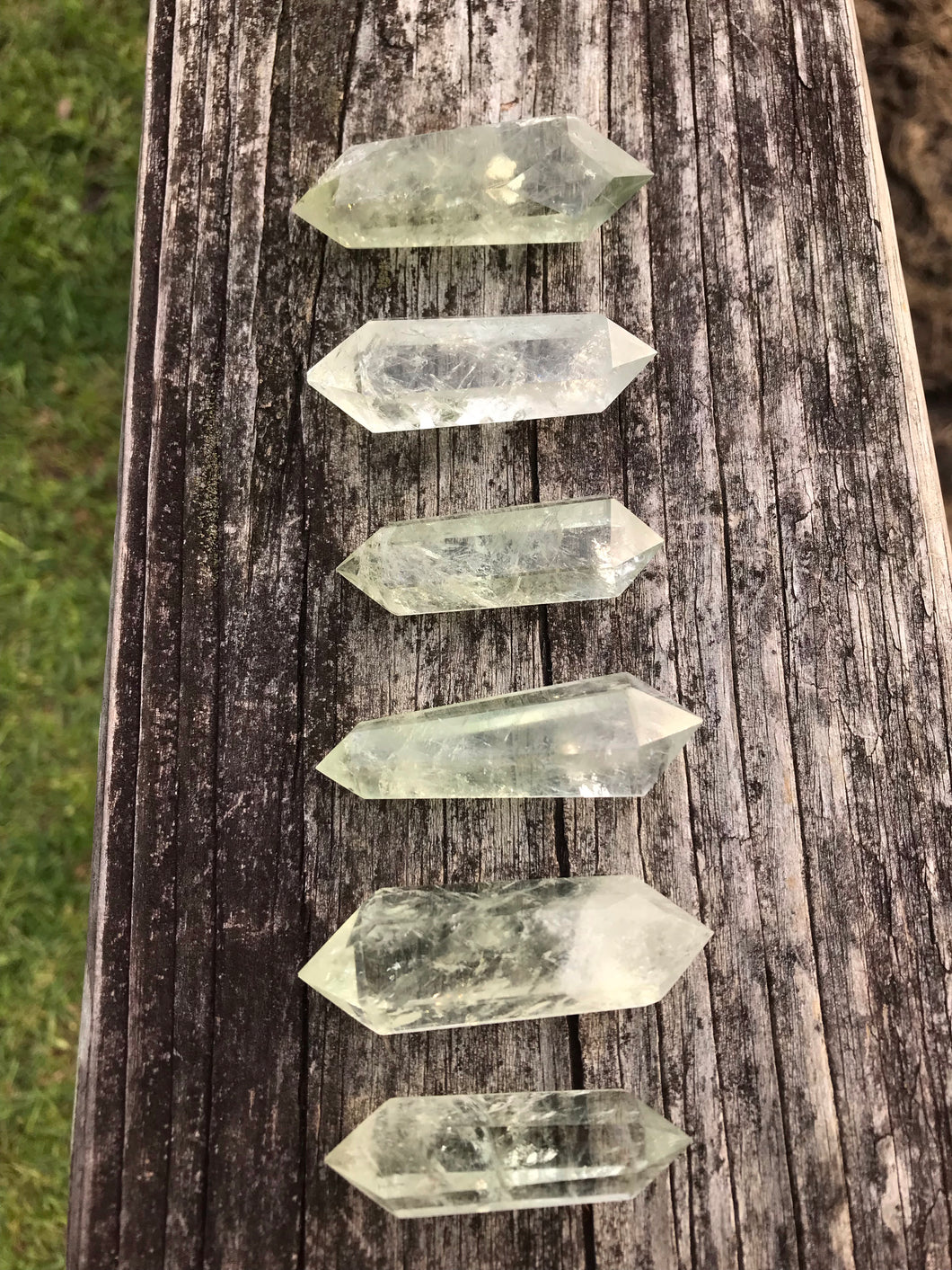 Prasiolite Quartz Double Points