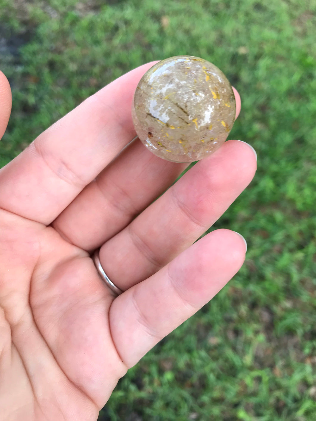 Rutilated Quartz Crystal Sphere